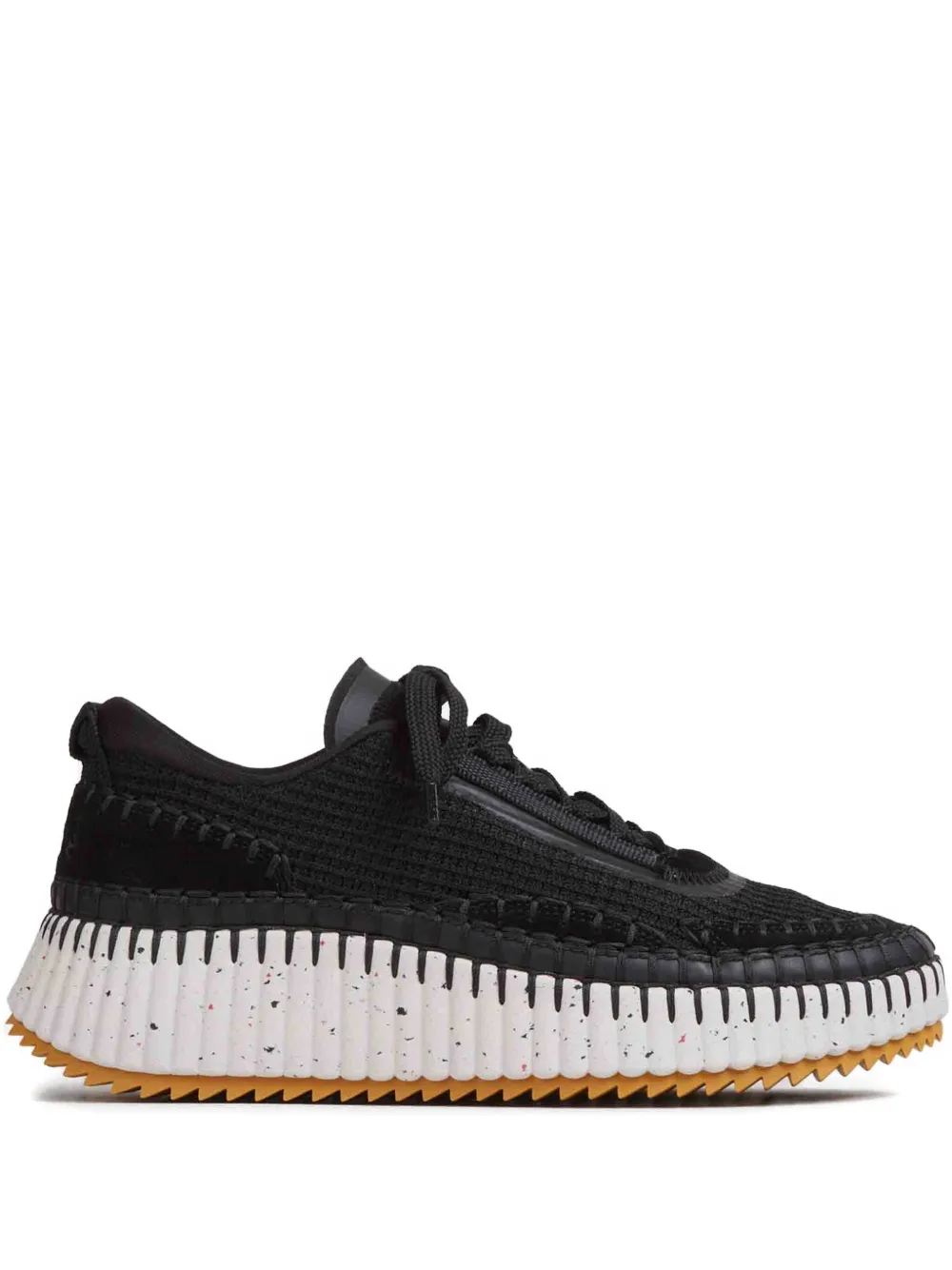 Chloé textured lace-up sneakers | Black | Image 1