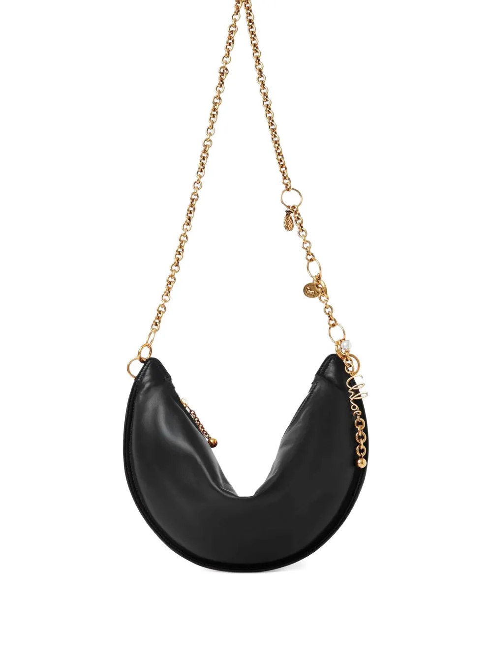 Chloé Icons crescent chain shoulder bag Zwart