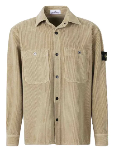 Stone Island corduroy patch-pocket shirt