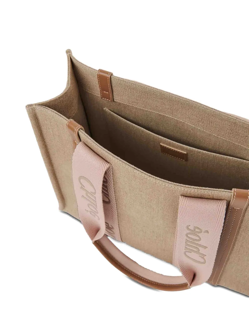Chloé Woody shopper met logo-jacquard Beige