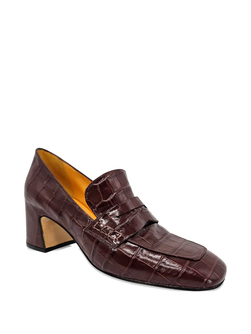 Madison.Maison crocodile-embossed heeled loafers | Image 2