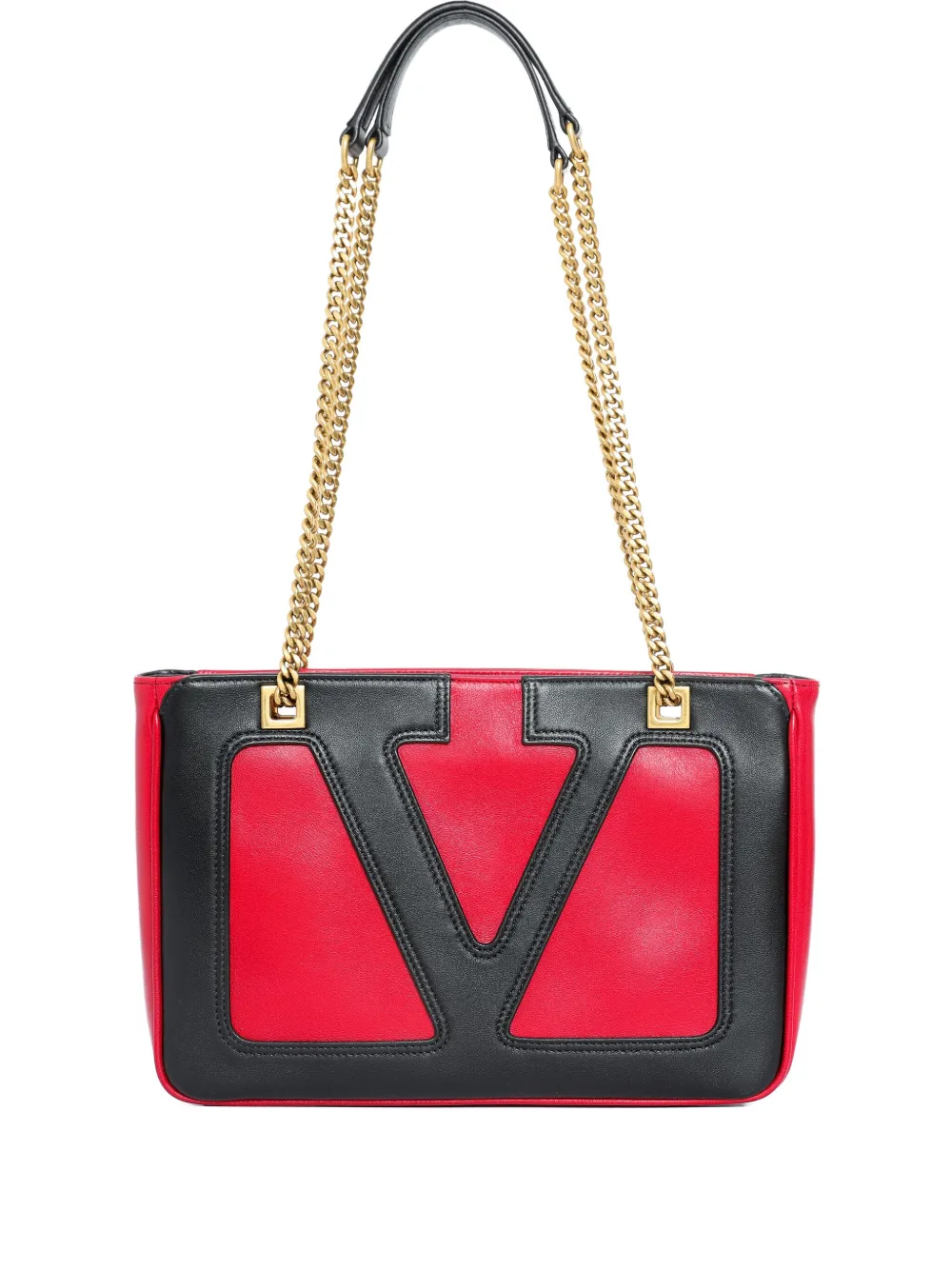 Valentino Garavani V-logo chain tote bag - Rosso