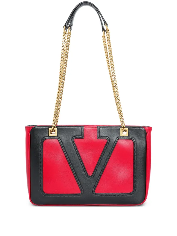 Valentino Garavani V-logo Chain Tote Bag Red FARFETCH IN