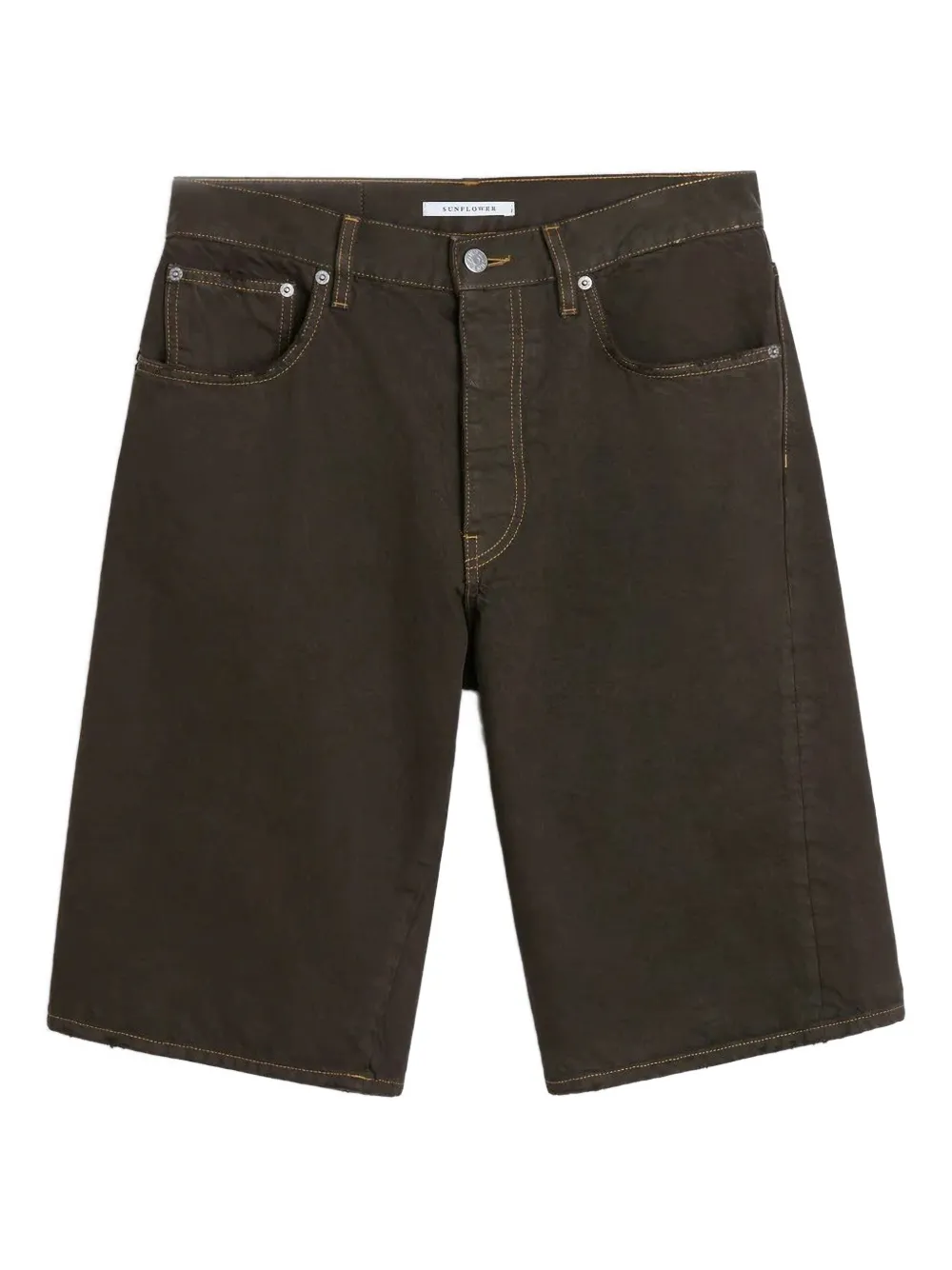 Sunflower Logo-patch Five-pocket Shorts In Brown
