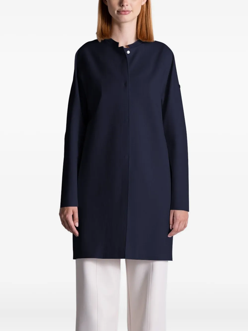 Duno Mandarin-collar Coat In Blue