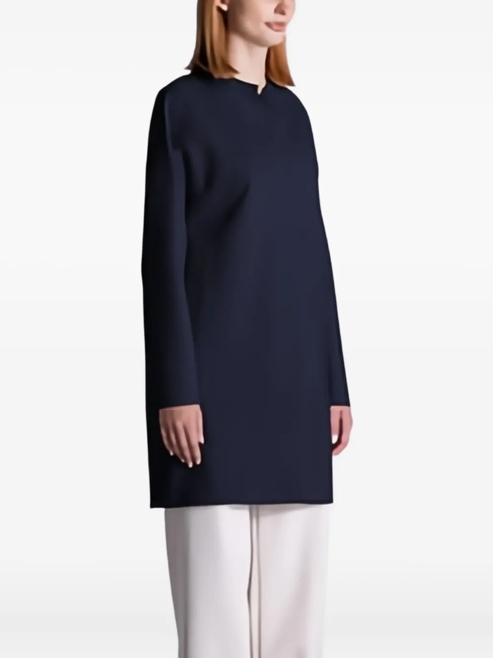 Duno Mandarin-collar Coat In Blue
