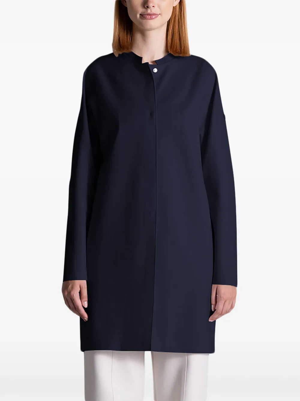  Duno Mandarin-collar Coat - Blue 