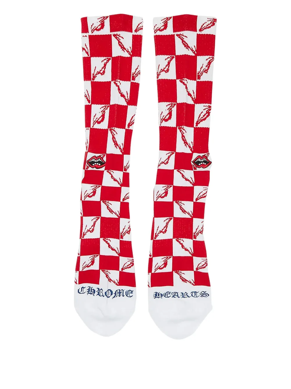 Chrome Hearts checkerboard lips-pattern socks | Women | Image 2