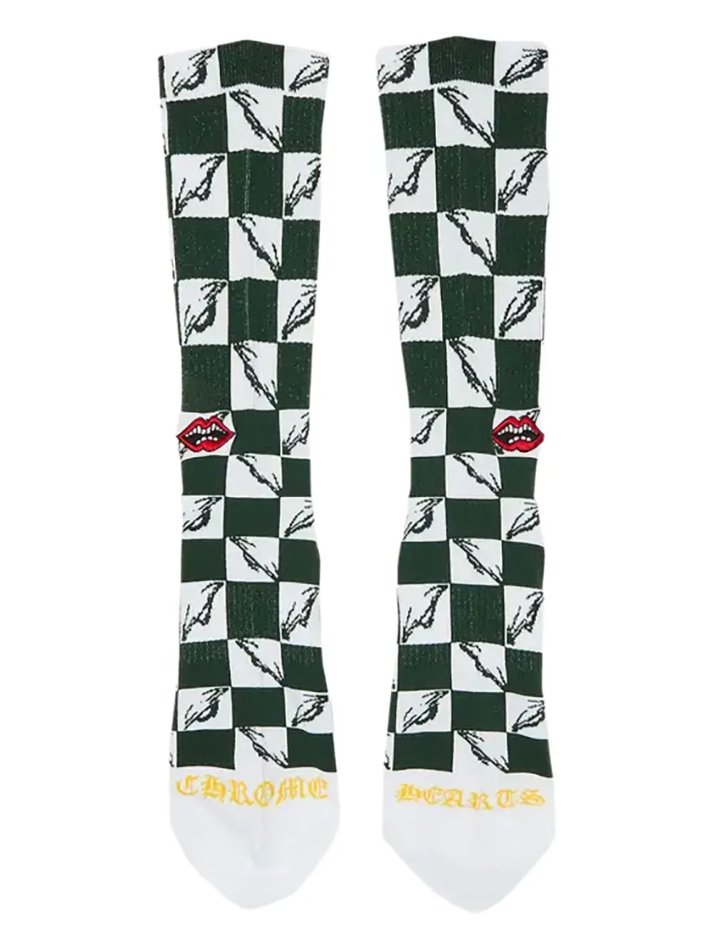 checkerboard lips-pattern socks