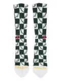 Chrome Hearts checkerboard lips-pattern socks - Red
