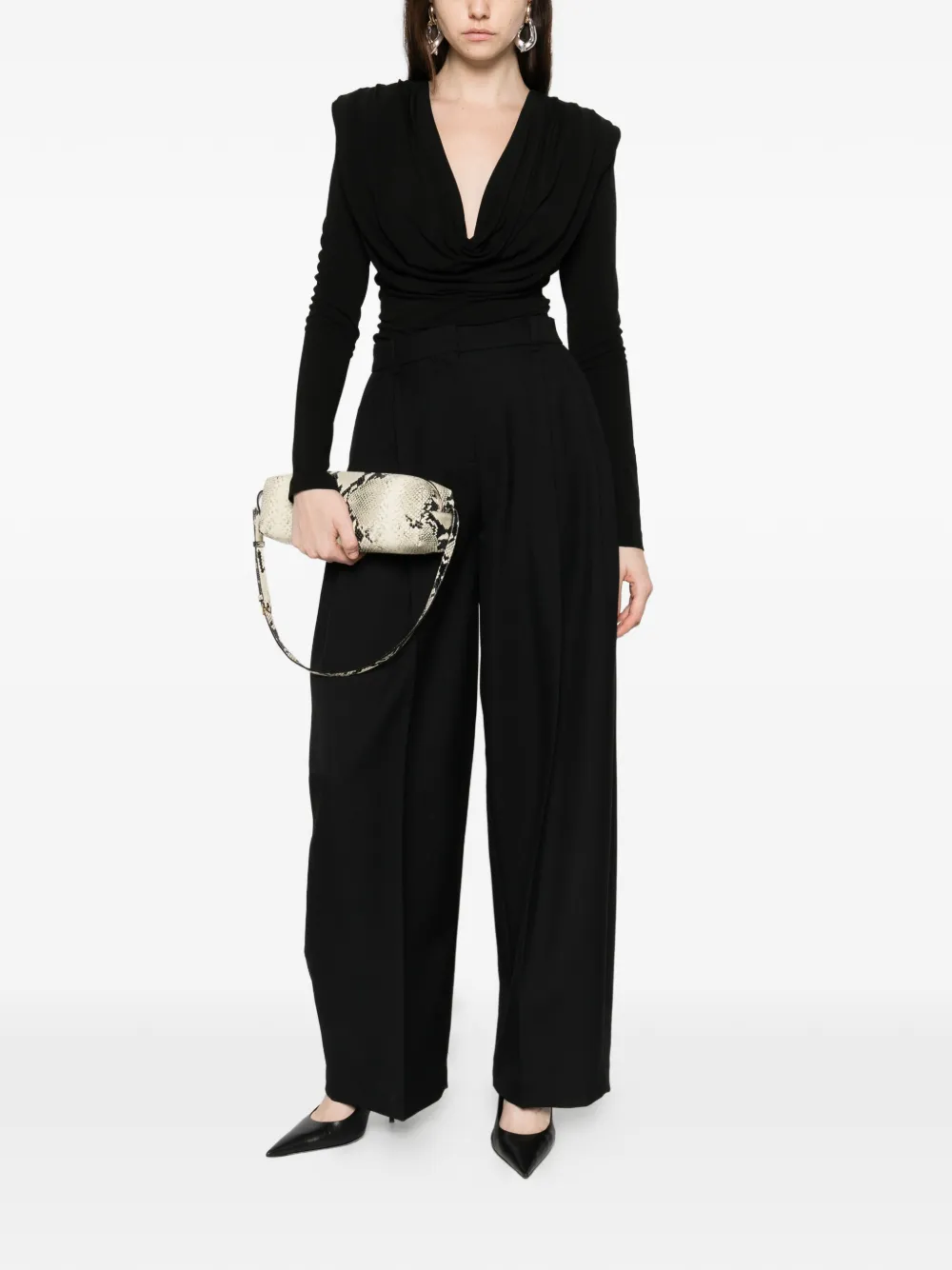 WARDROBE.NYC drape blouse - Zwart