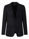 Zegna checked wool blazer - Black