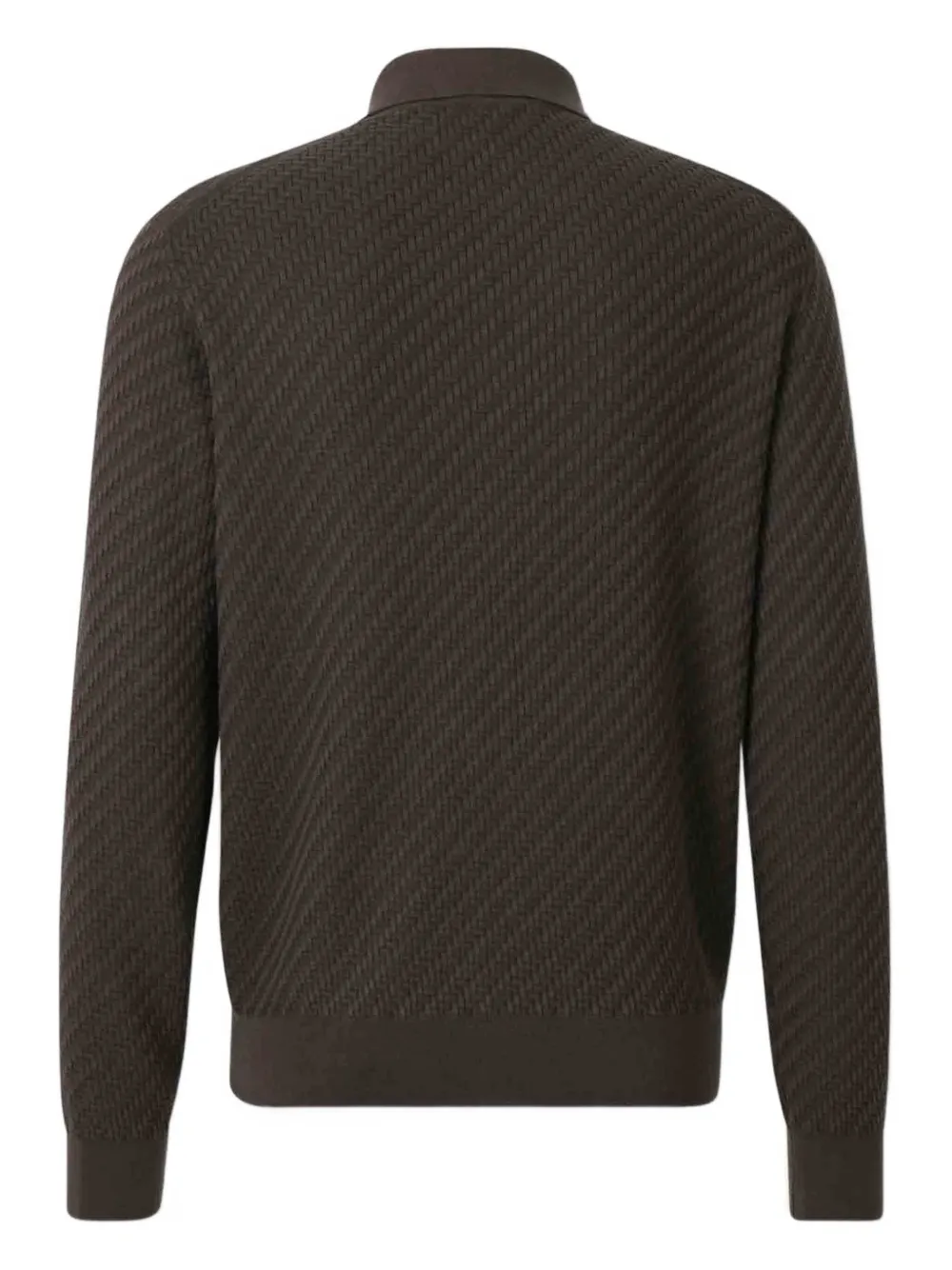 Brioni interwoven polo jumper - Grijs