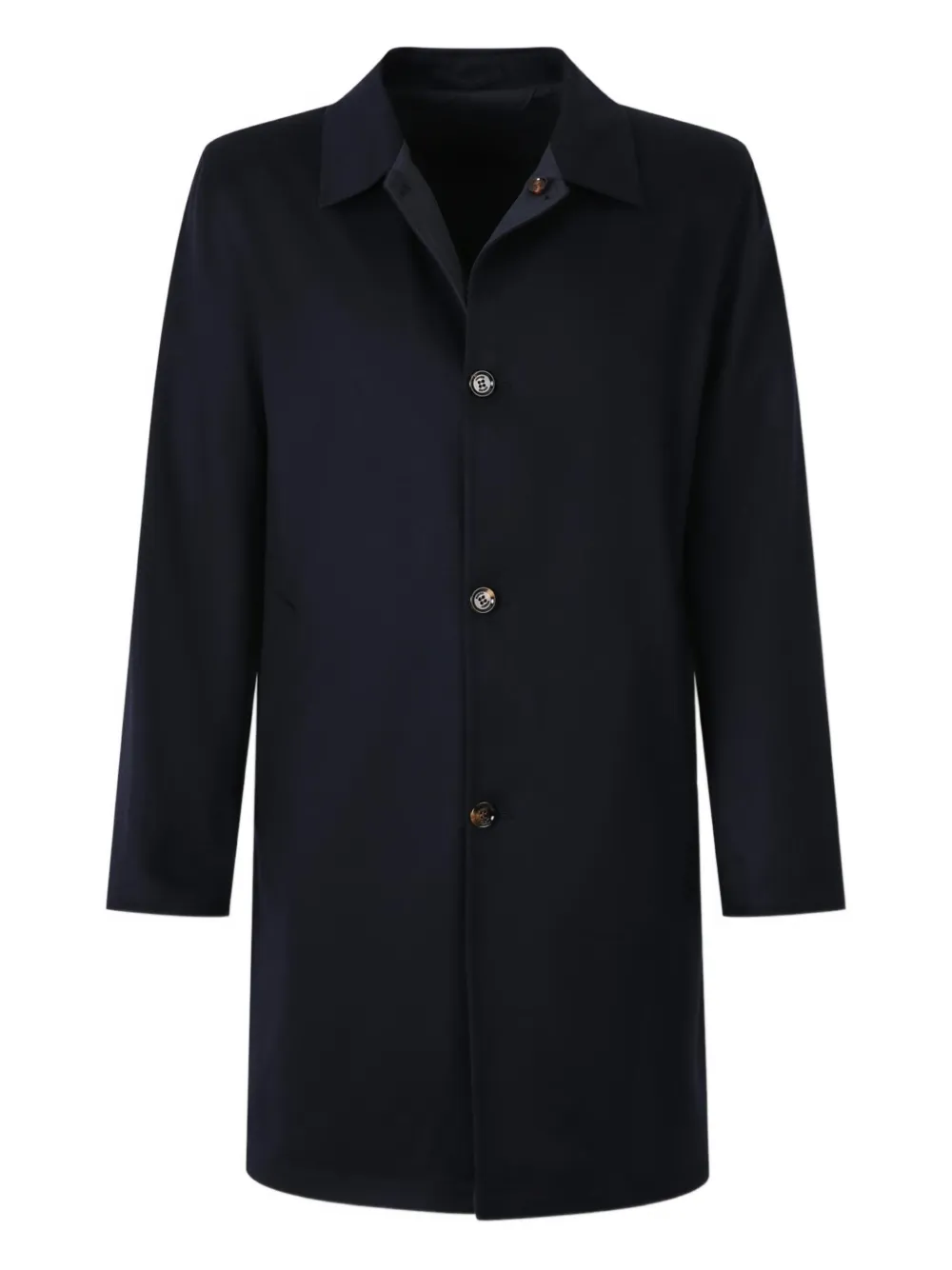 button-fastening collared coat