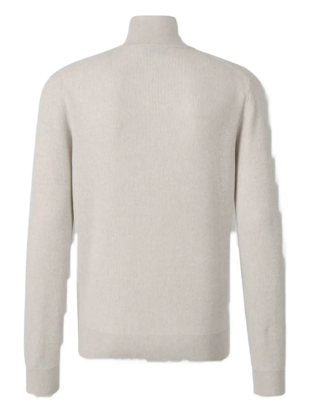 Brioni ribbed zip-neck sweater - Beige