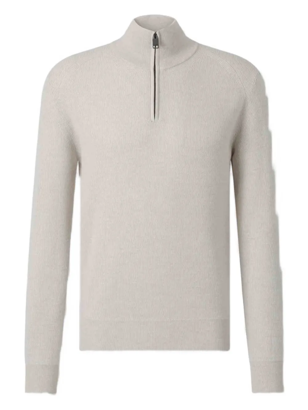 ribbed zip-neck sweater