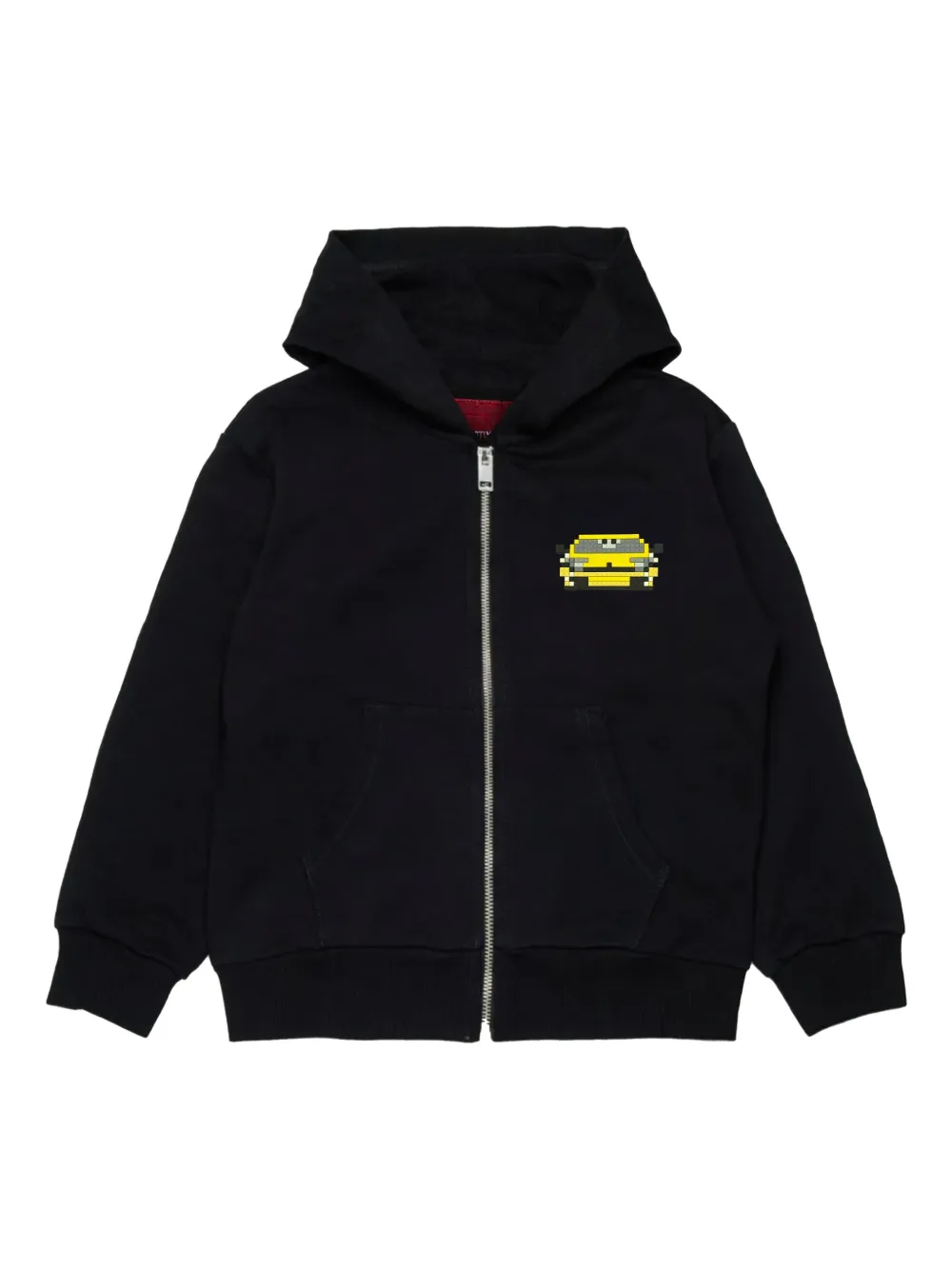 Mostly Heard Rarely Seen 8-bit Car-print Zip Cotton Hoodie In Black