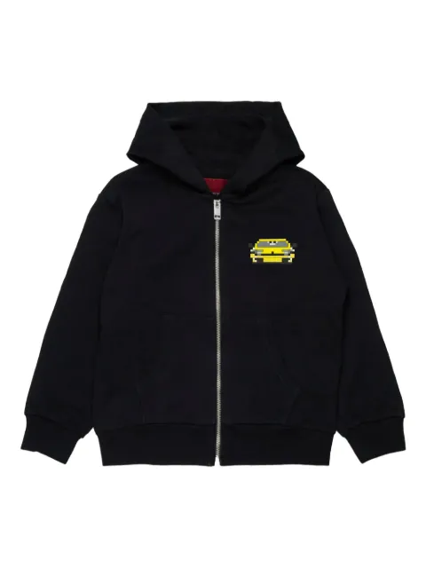 Mostly Heard Rarely Seen 8-Bit car-print zip cotton hoodie