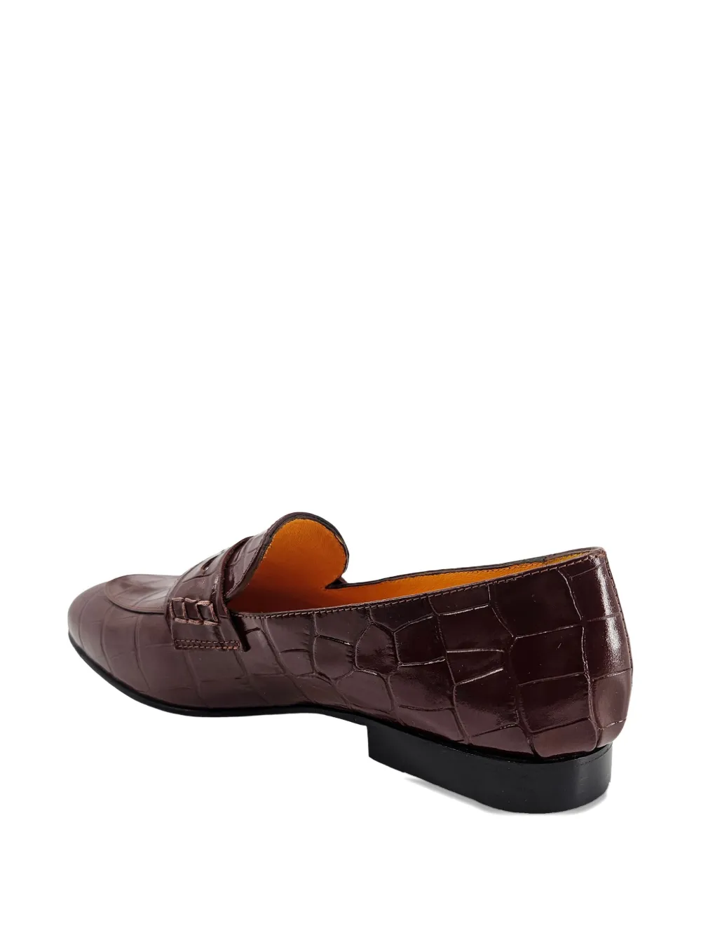Madison.Maison crocodile-embossed loafers Red