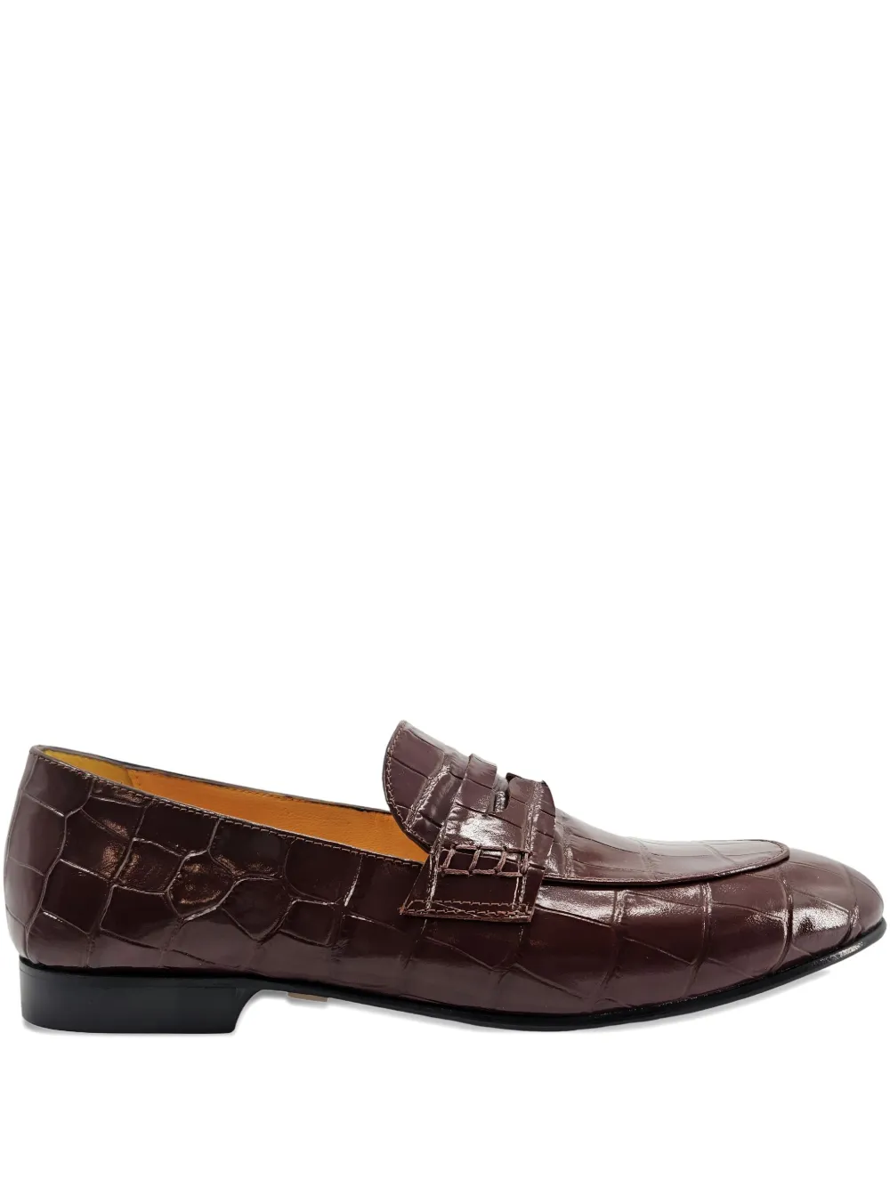Madison.Maison crocodile-embossed loafers Red