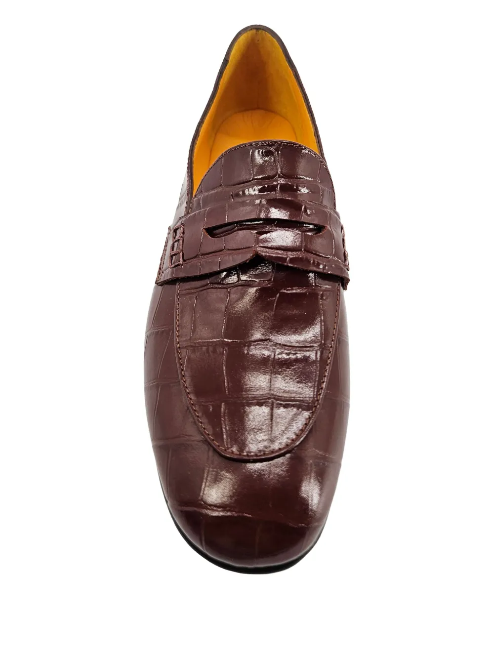 Madison.Maison crocodile-embossed loafers Red