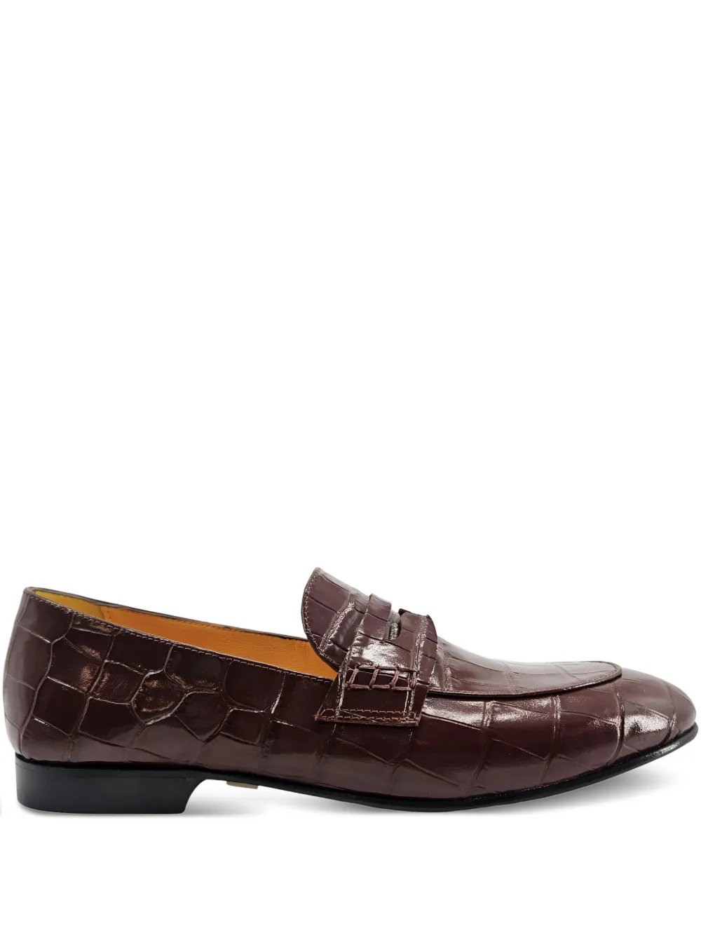 Madison.Maison crocodile-embossed loafers Red