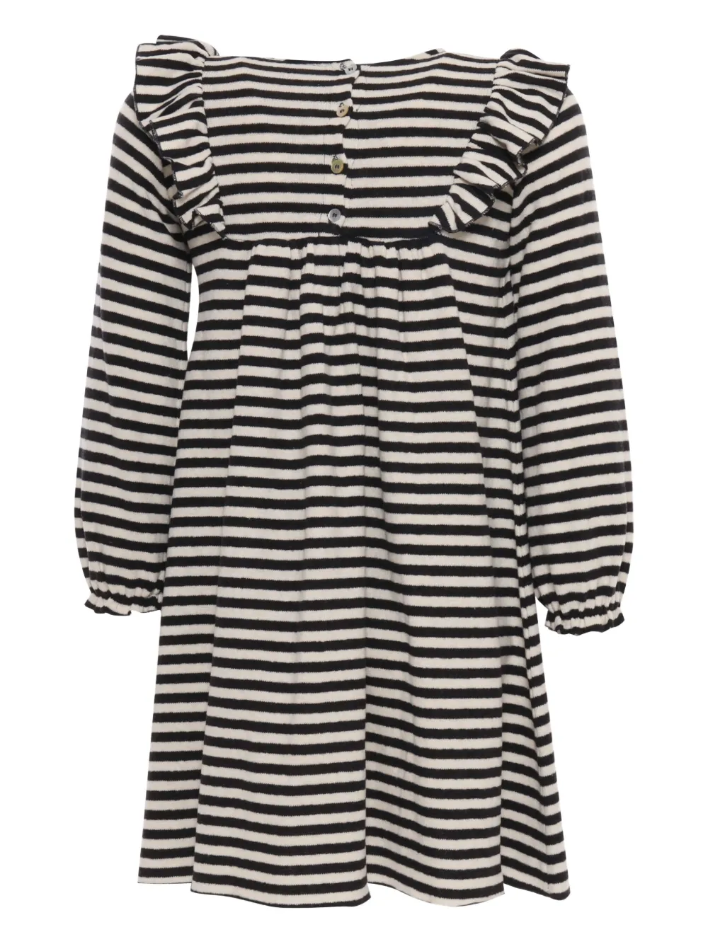  Zhoe & Tobiah Striped Ruffled Dress - Neutrals 