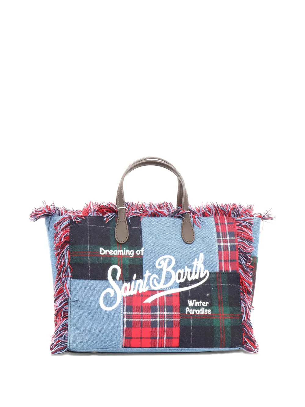 MC2 Saint Barth Colette shopper met patchwork en franje Rood