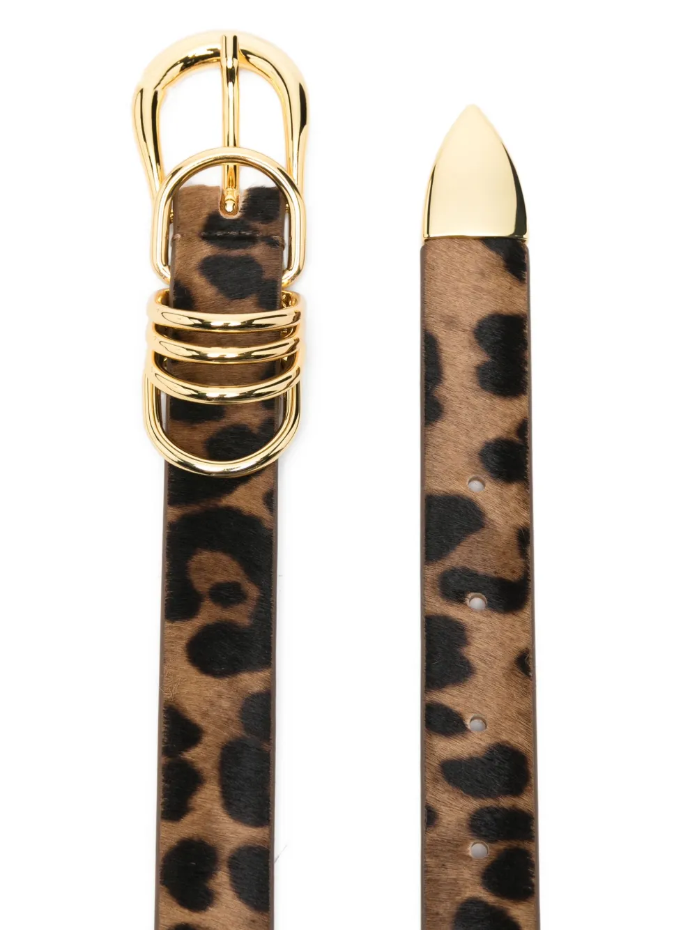  Déhanche Hollyhock Leopard-print Belt - Brown 