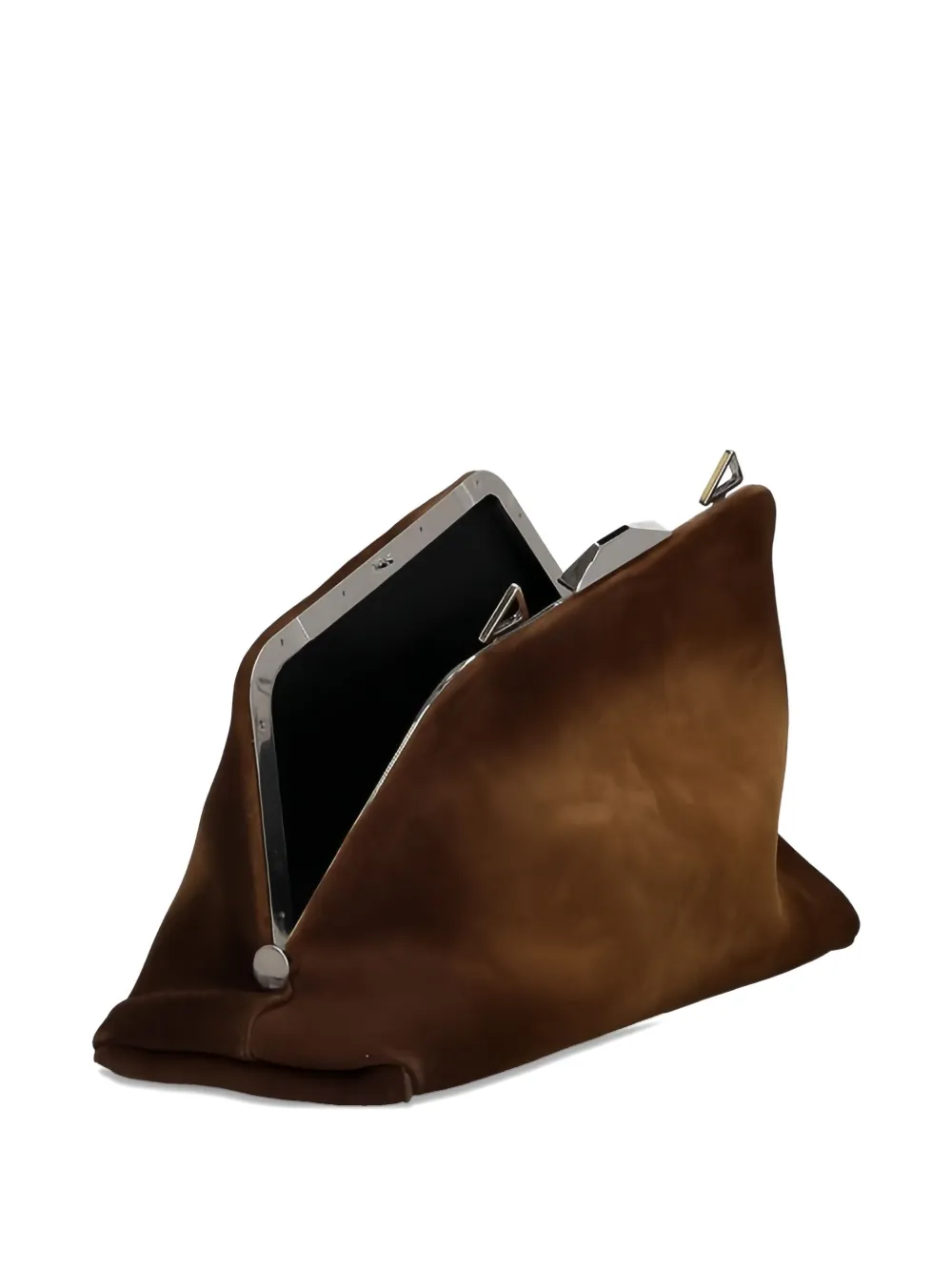 Attico Medium Day Off Suede Shoulder Bag In Brown