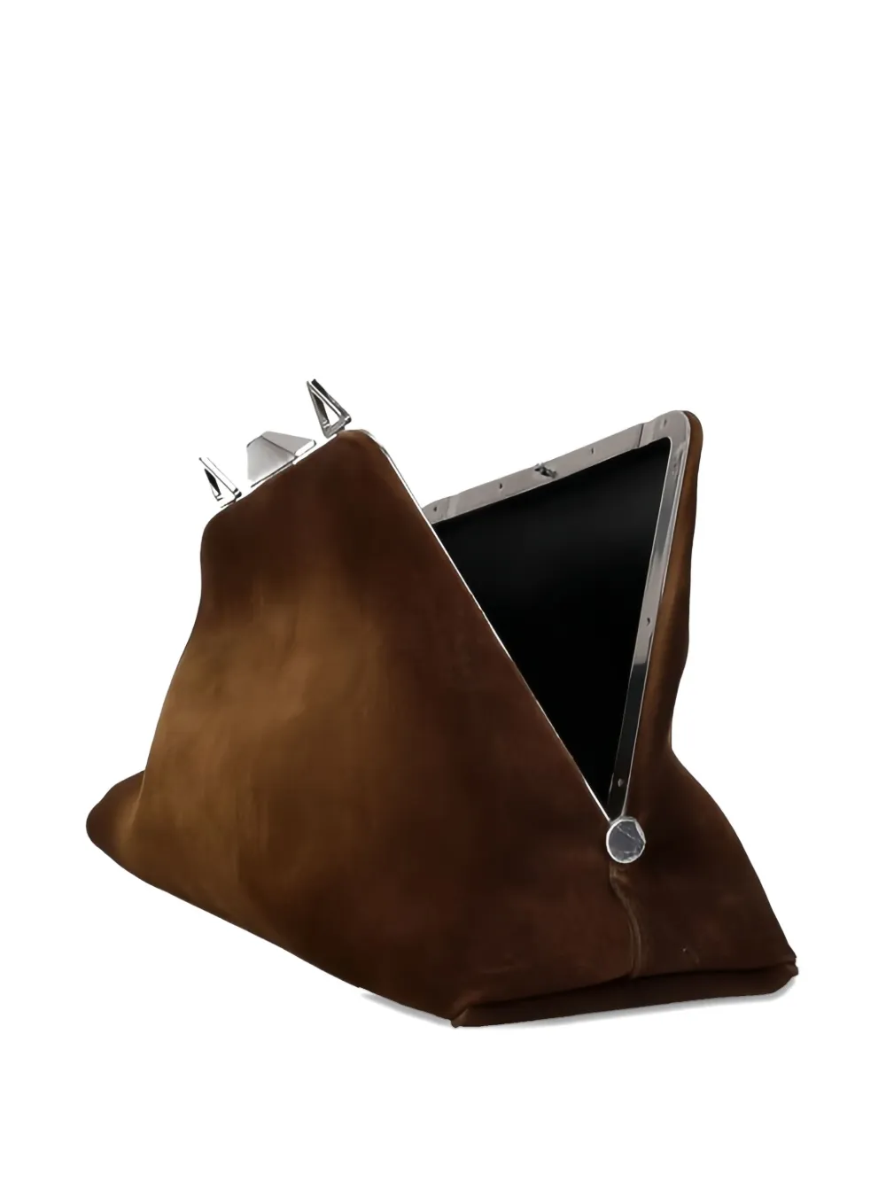 Attico Medium Day Off Suede Shoulder Bag In Brown