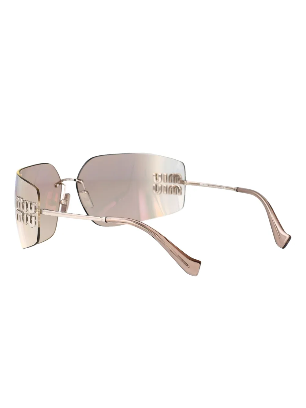 Miu Eyewear logo-plaque geometric sunglasses Zilver