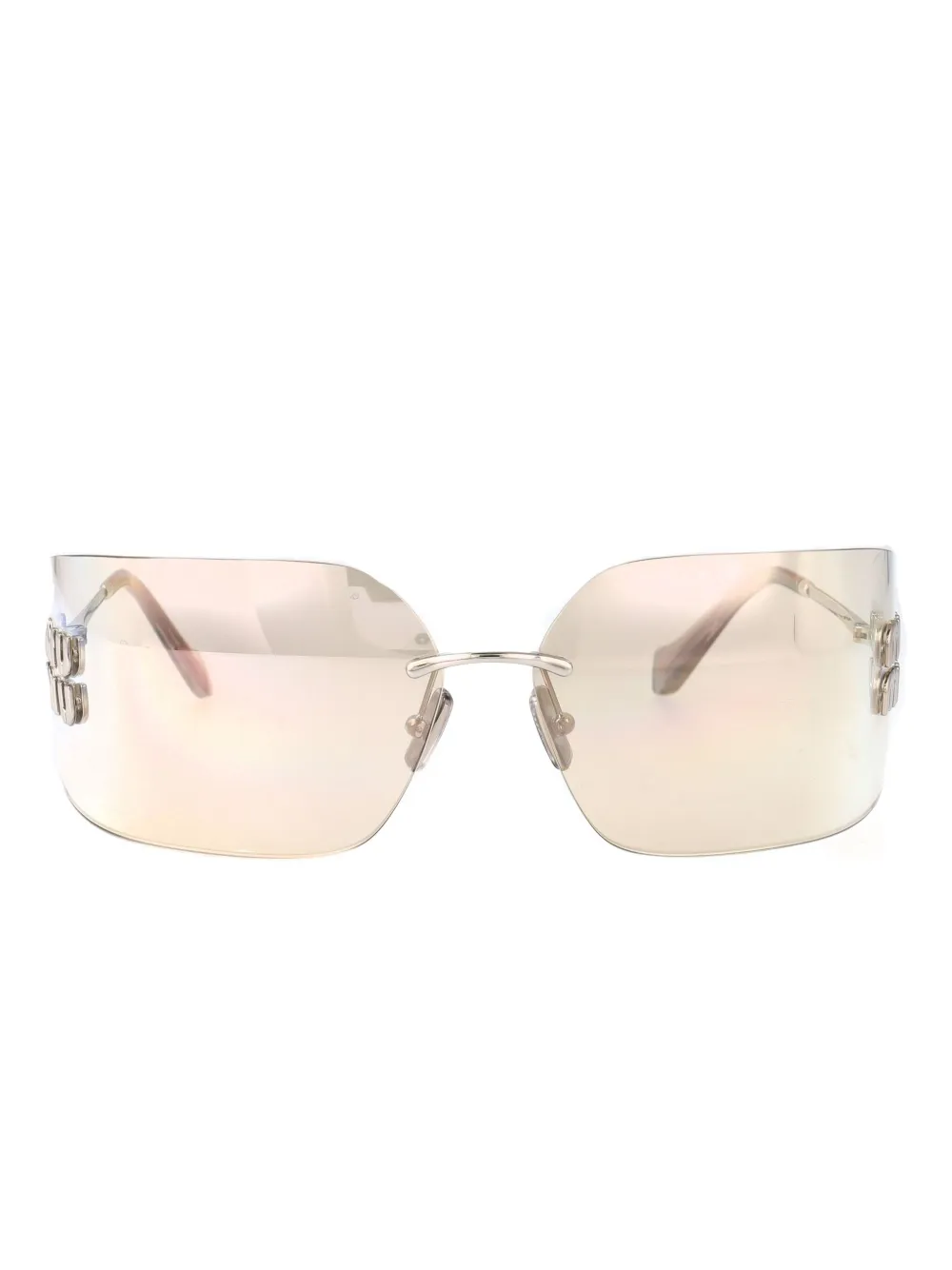 Miu Eyewear logo-plaque geometric sunglasses Zilver
