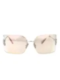 Miu Miu Eyewear logo-plaque geometric sunglasses - Silver