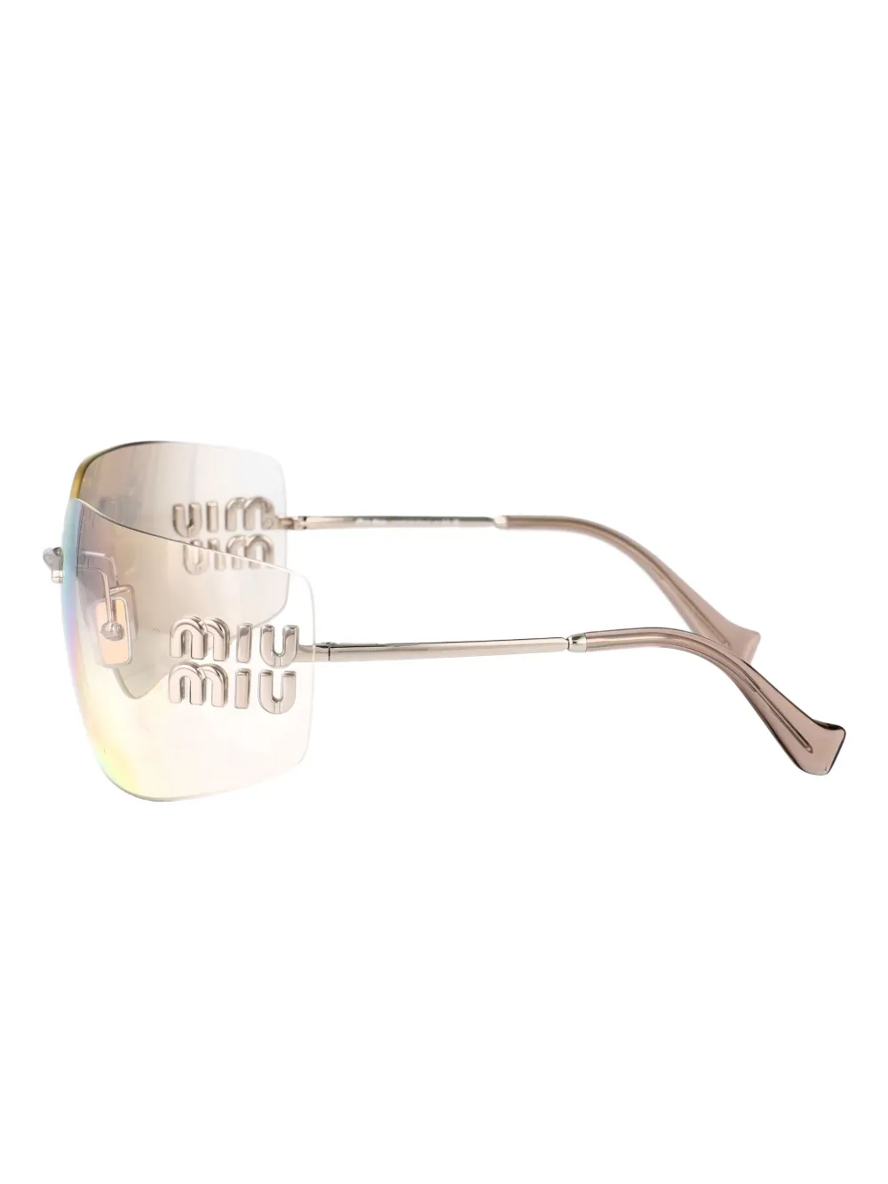 Miu Eyewear logo-plaque geometric sunglasses Zilver