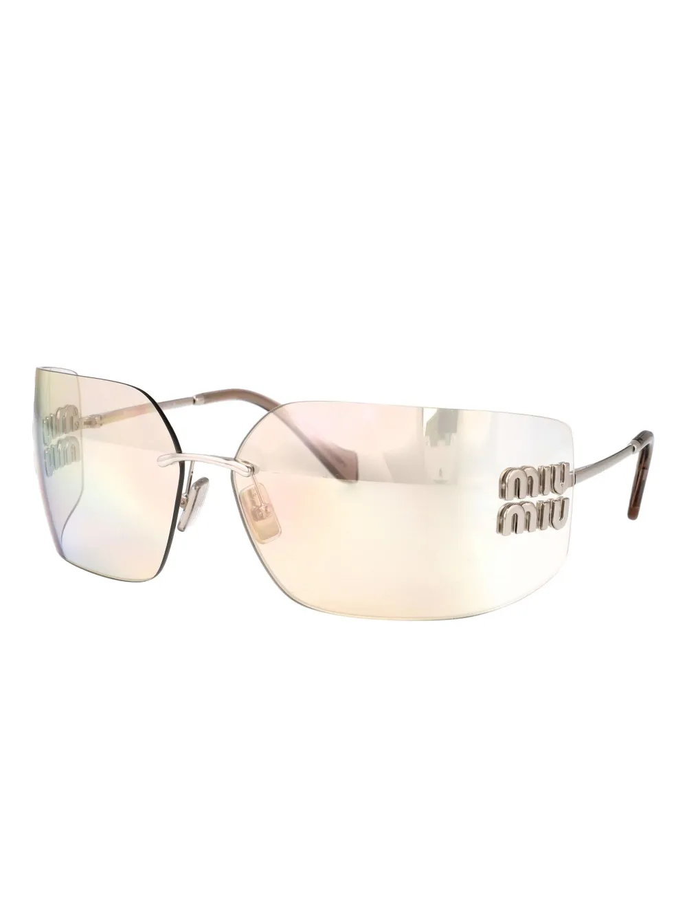 Miu Eyewear logo-plaque geometric sunglasses Zilver