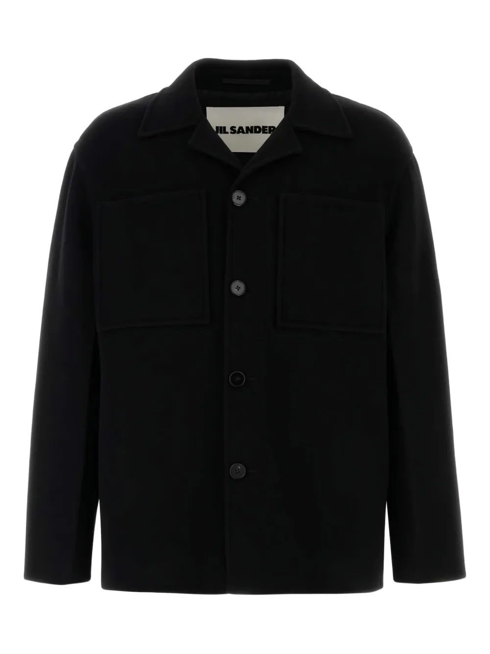 Jil Sander Wollen vest met puntkraag Zwart