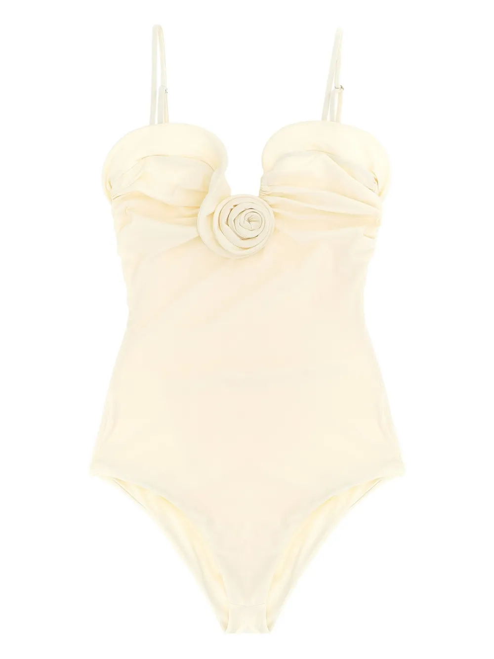 Magda Butrym rose-embellished swimsuit Wit