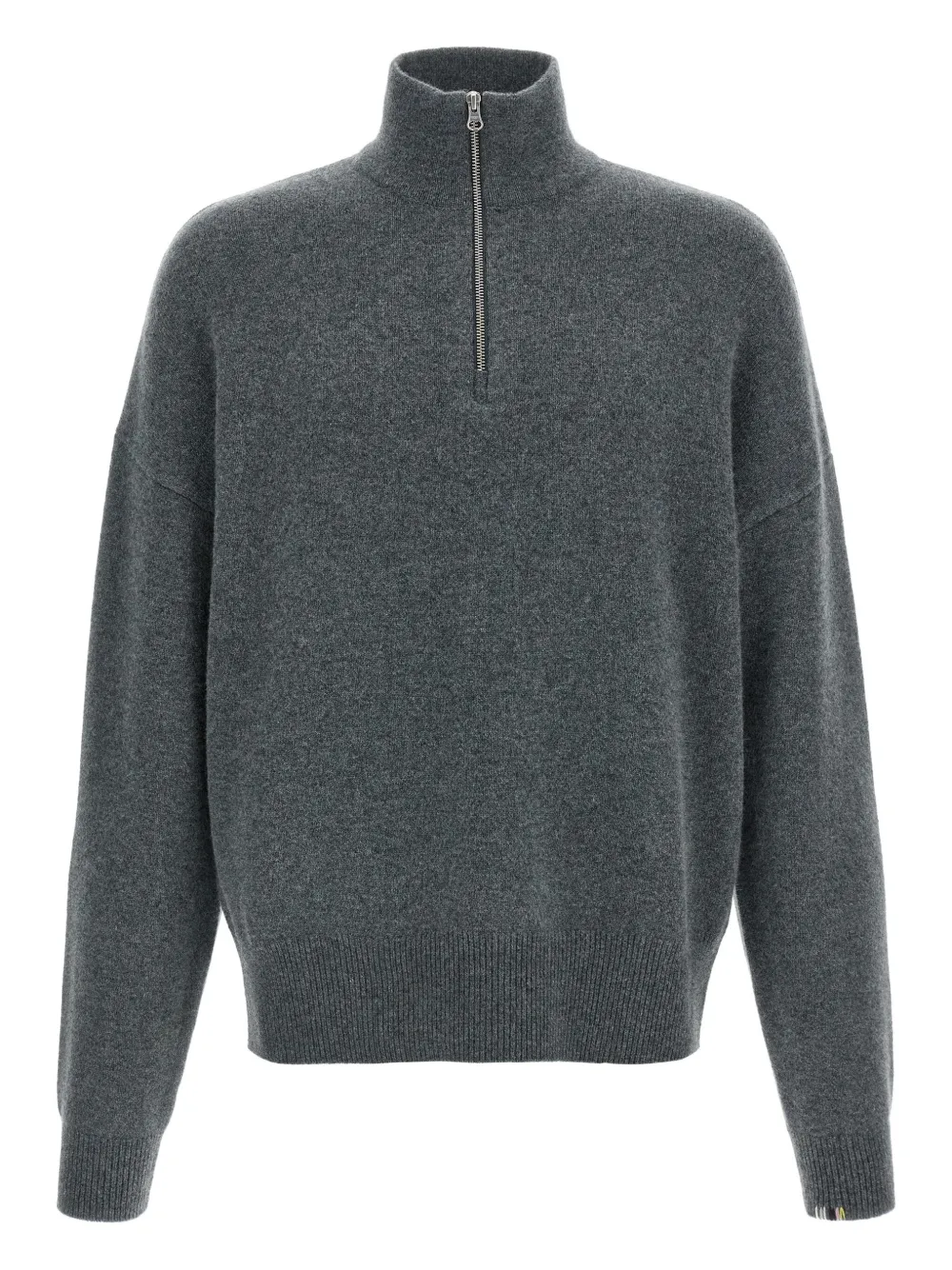 Extreme cashmere Trui met halve rits en chetten Grijs