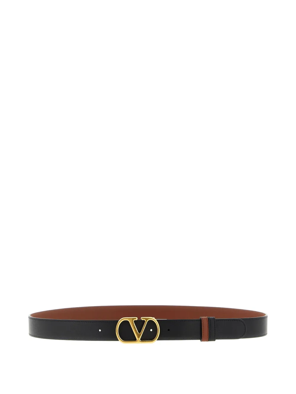Valentino Leather Reversible Dual-tone Adjustable Fit Belts In Brown