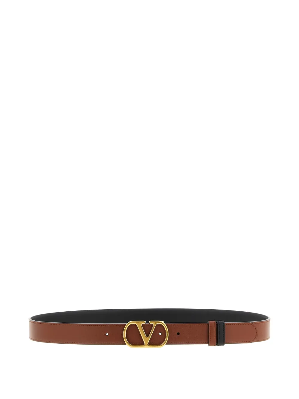 Valentino Leather Reversible Dual-tone Adjustable Fit Belts In Brown
