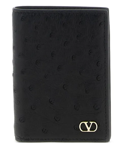 Valentino Garavani ostrich-leather card holder