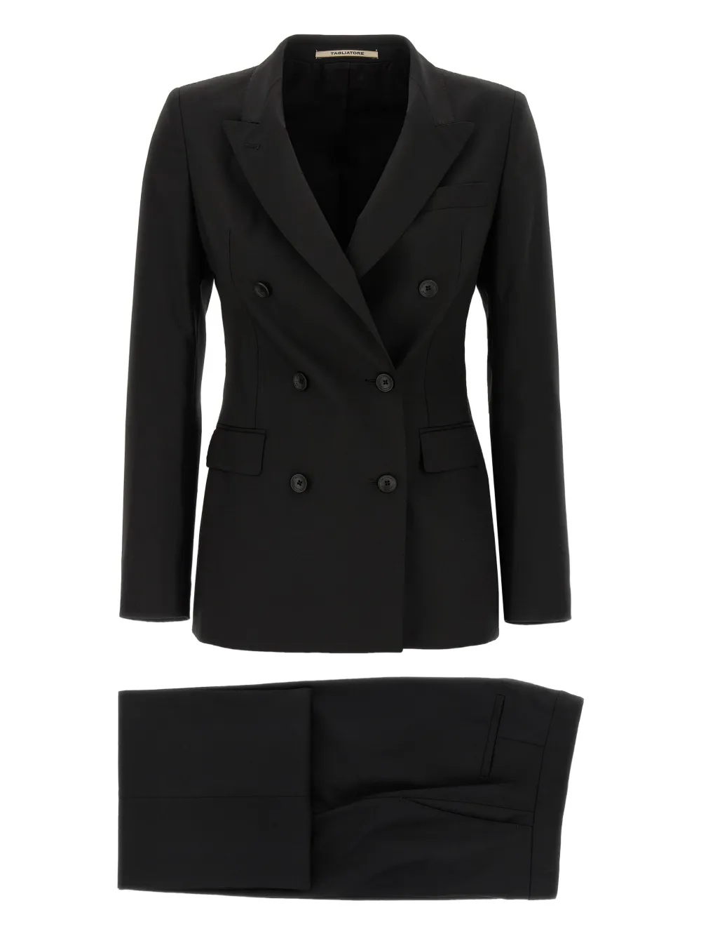 Tagliatore double-breasted peak-lapel suit Zwart