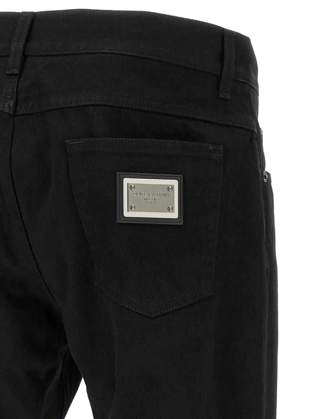 Dolce & Gabbana Jeans met vijf zakken en logoplakkaat Zwart
