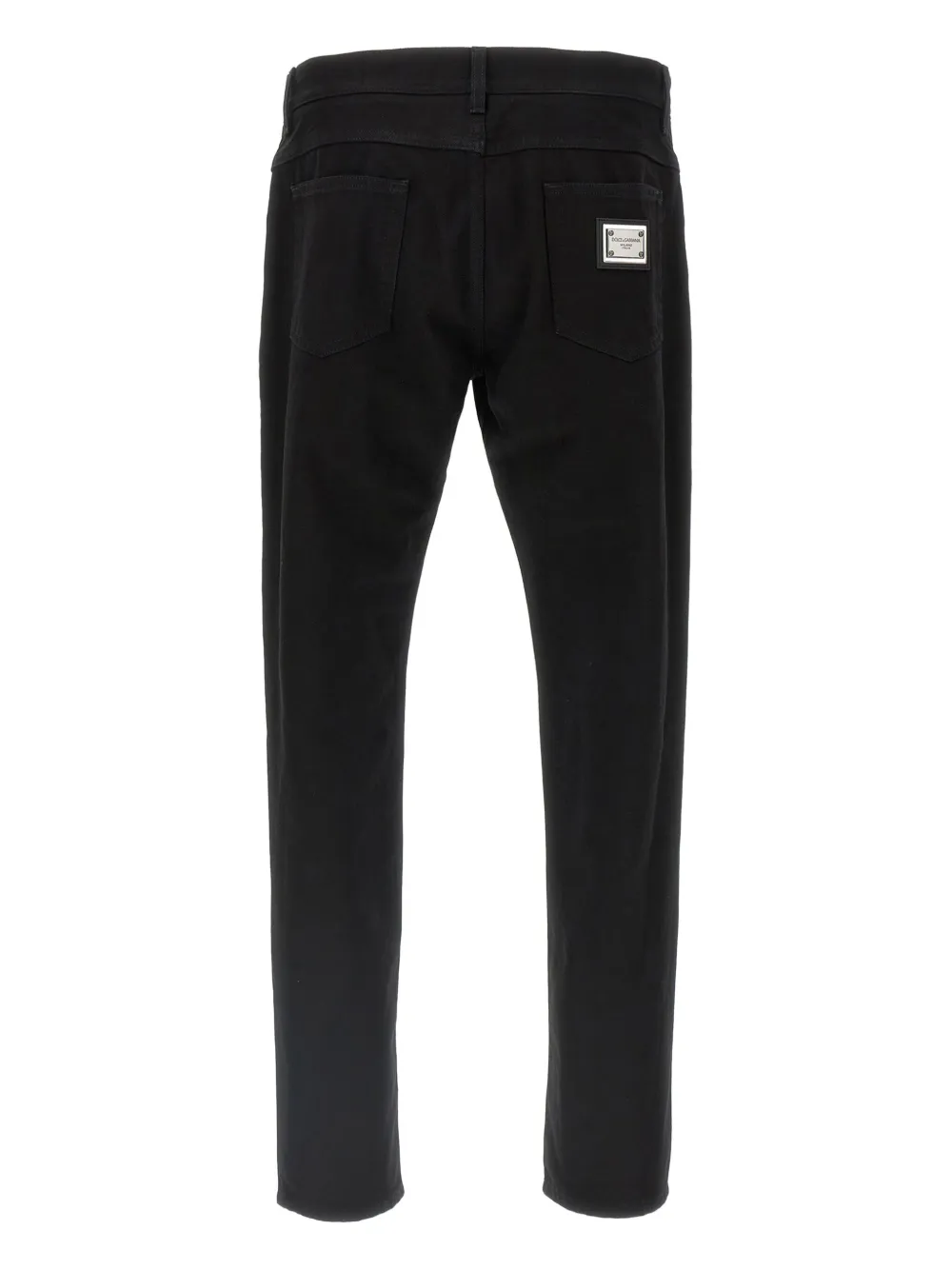 Dolce & Gabbana Jeans met vijf zakken en logoplakkaat Zwart