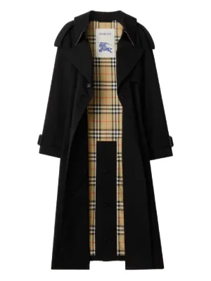Burberry Long Nylon Hooded Car Coat | Black | FARFETCH