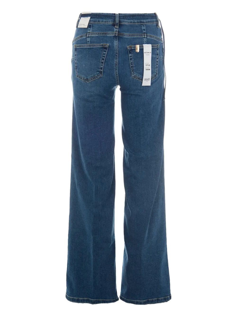 Liu •jo Liu Jo Wide-leg Jeans With Belt Detail And Gold-tone Hardware In Blue
