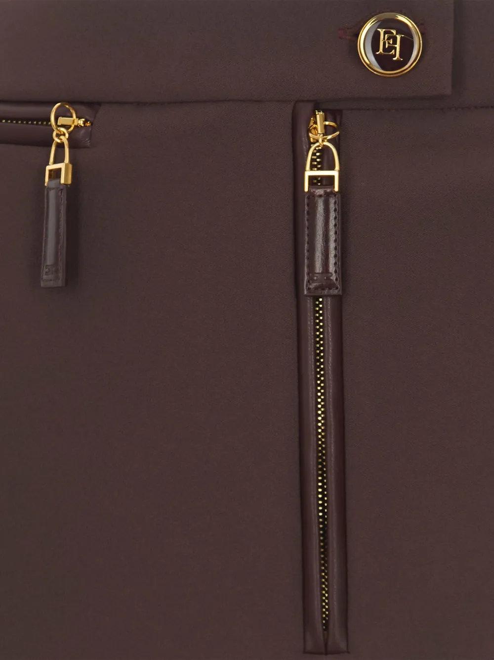 Elisabetta Franchi Mini-rok met rits Bruin