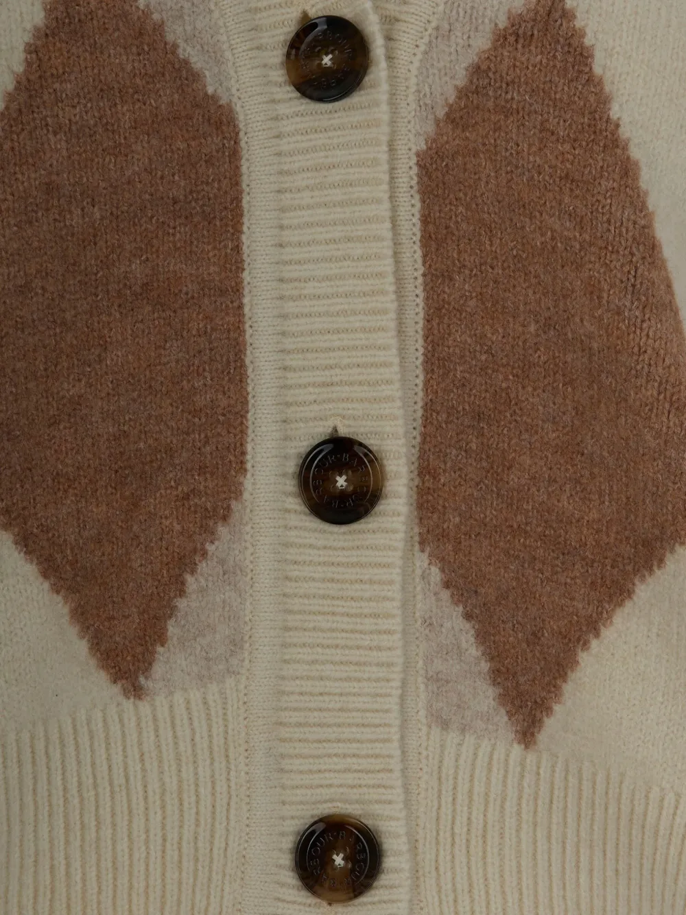 Barbour Diamond-pattern Cardigan In Neutral