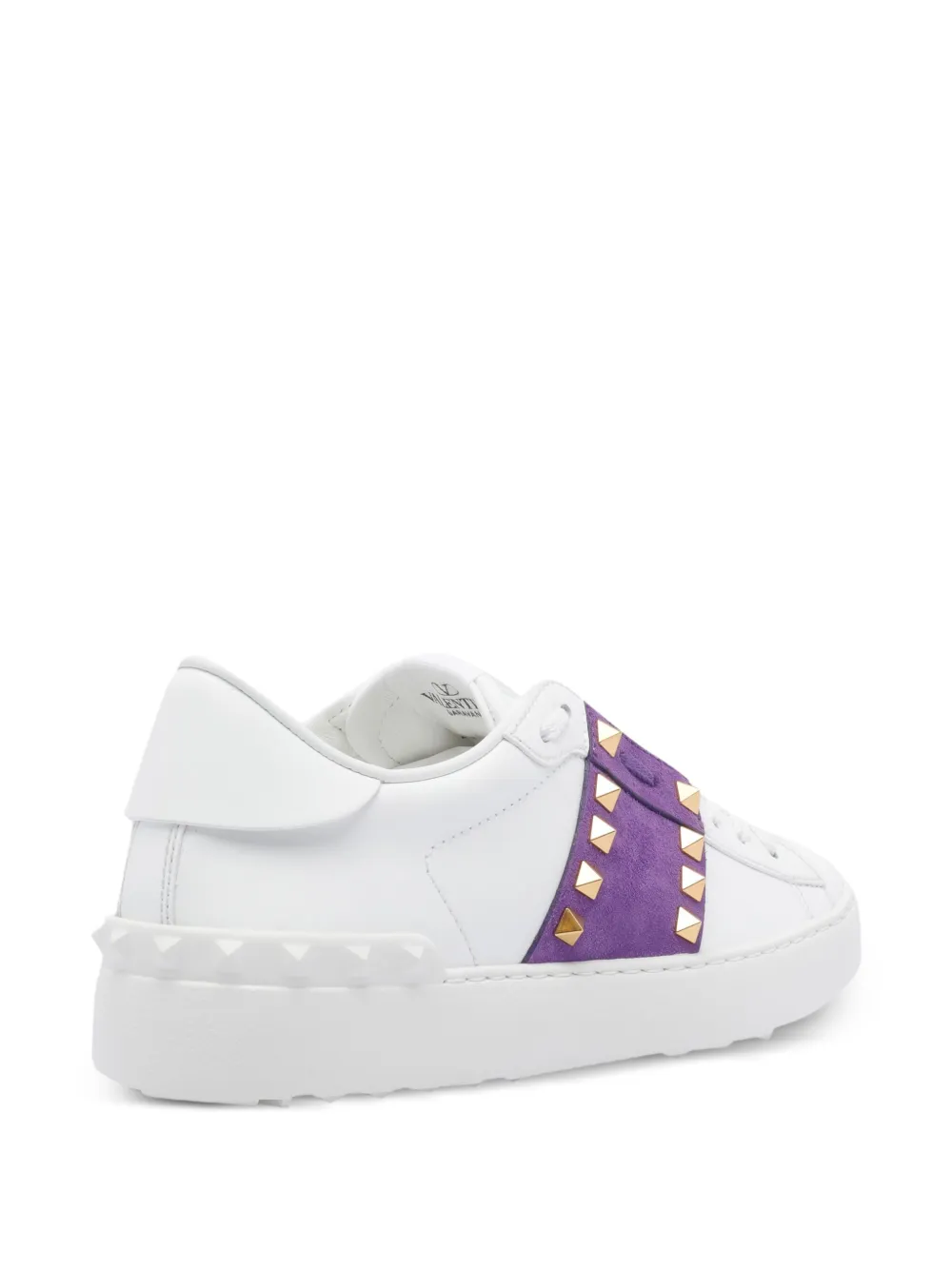 Valentino Garavani Rockstud Untitled suede-panel sneakers White